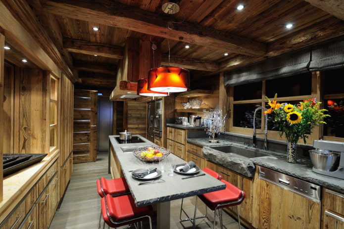 bright chairs in the kitchen