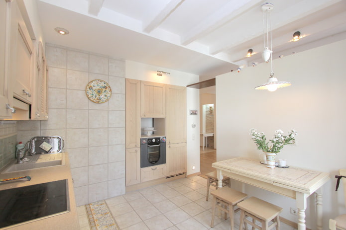 kitchen finishing in light colors