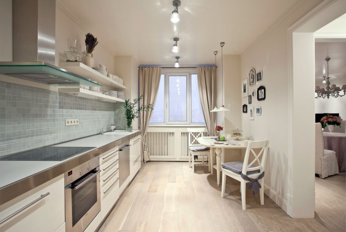kitchen finishing in light colors