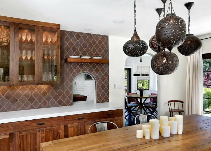 bright kitchen in the oriental style