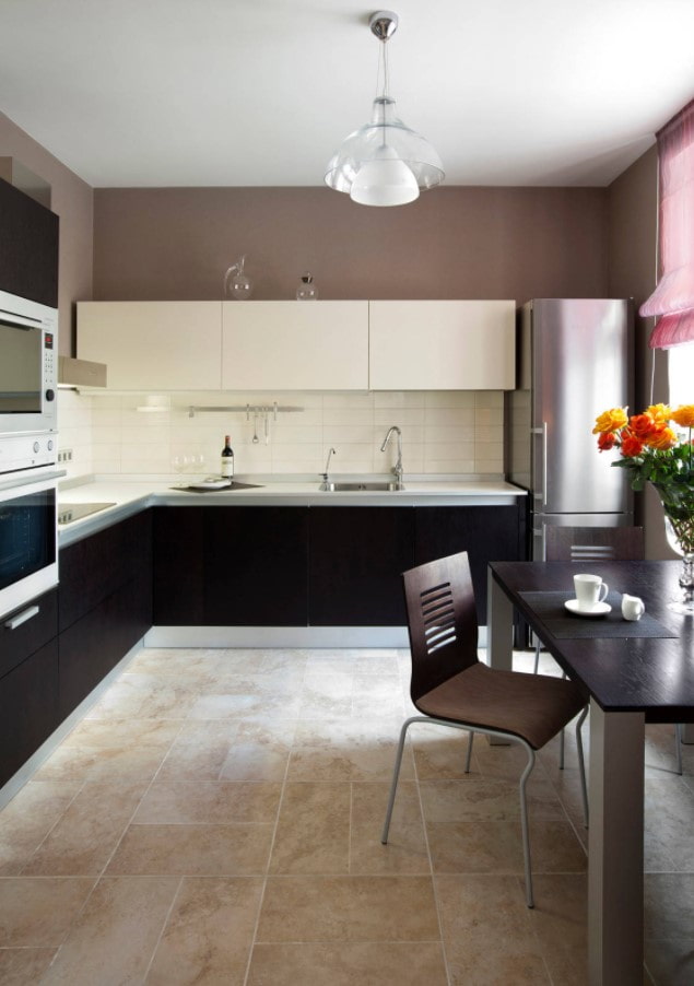 corner two-color kitchen