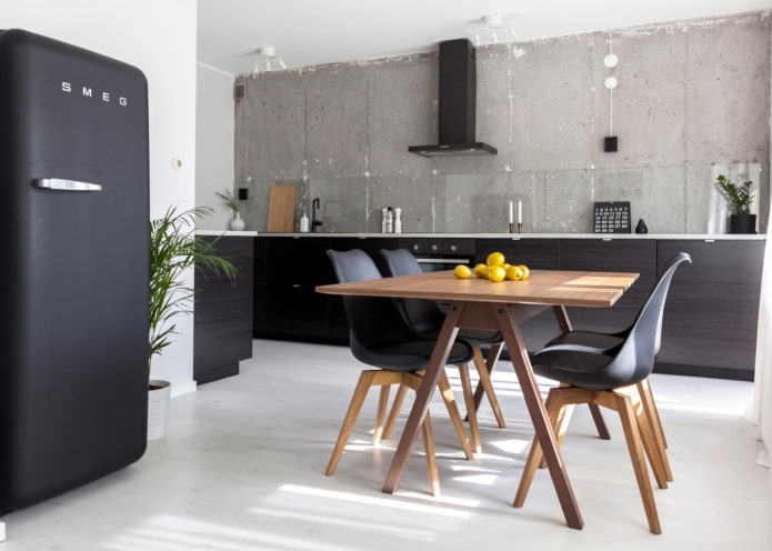 wenge kitchen in loft style