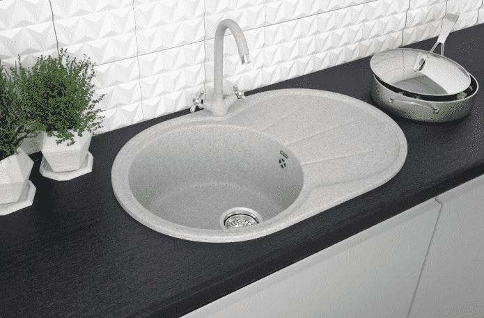 oval sink made of artificial stone