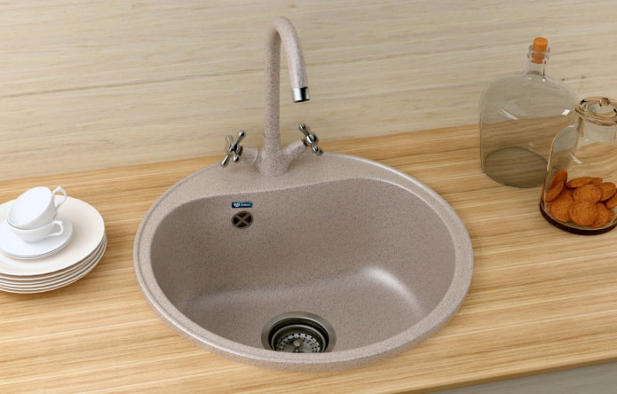 round sink made of artificial stone