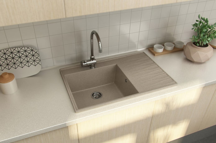 rectangular sink made of artificial stone
