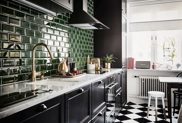 Emerald tile as an accent
