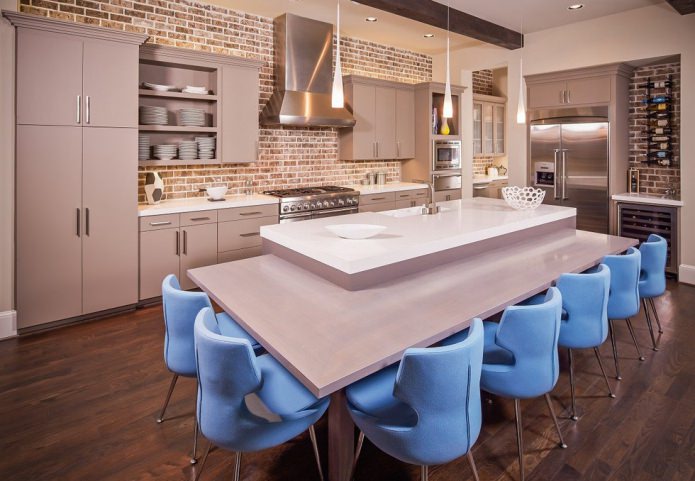 brickwork in a modern style kitchen