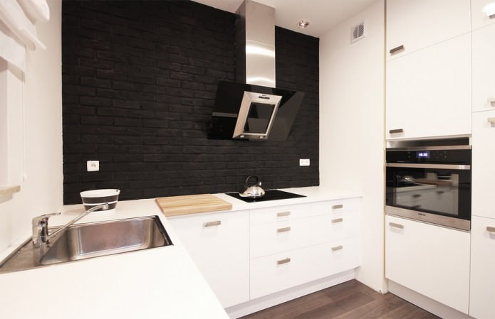black brick in the kitchen
