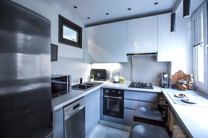 kitchen with glossy facades