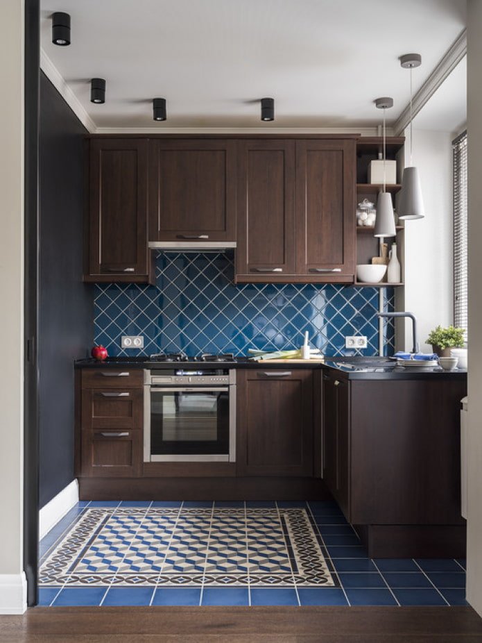 dark small kitchen