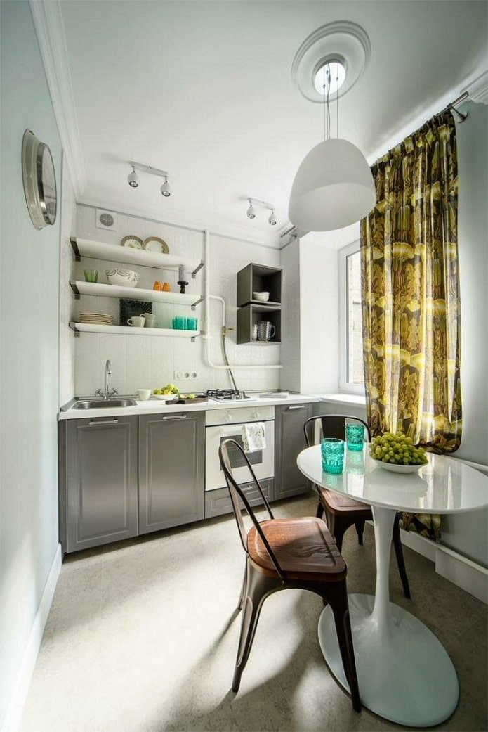 kitchen with shelves