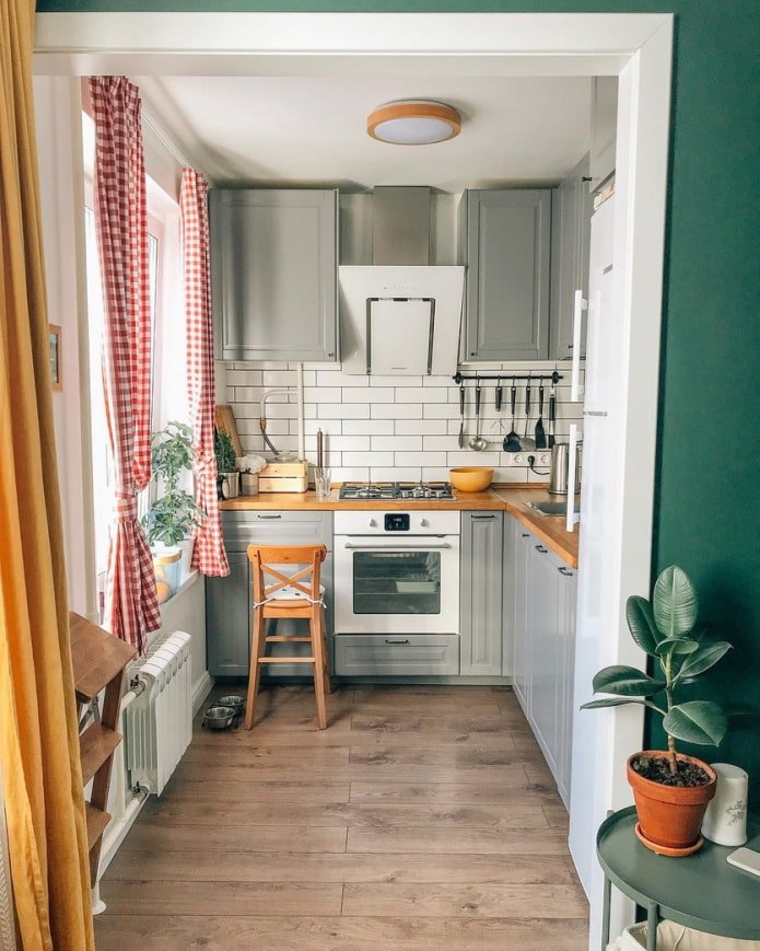 gray kitchen in Scandinavian style
