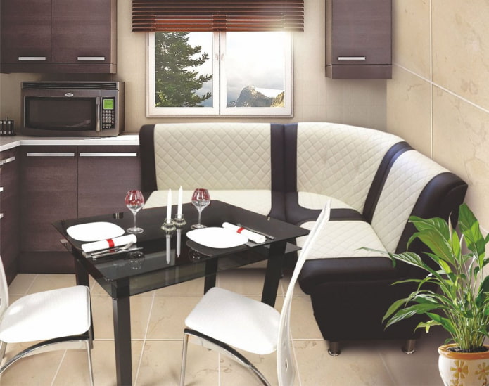 leather upholstery of a kitchen corner