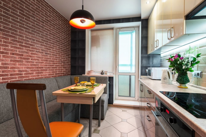 soft sofa in the kitchen