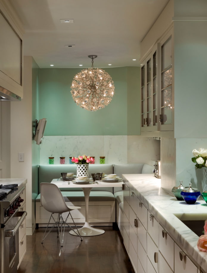 soft corner for a small kitchen