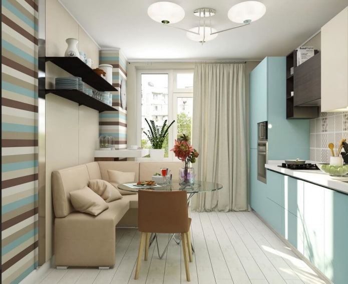 leather upholstery of a kitchen corner
