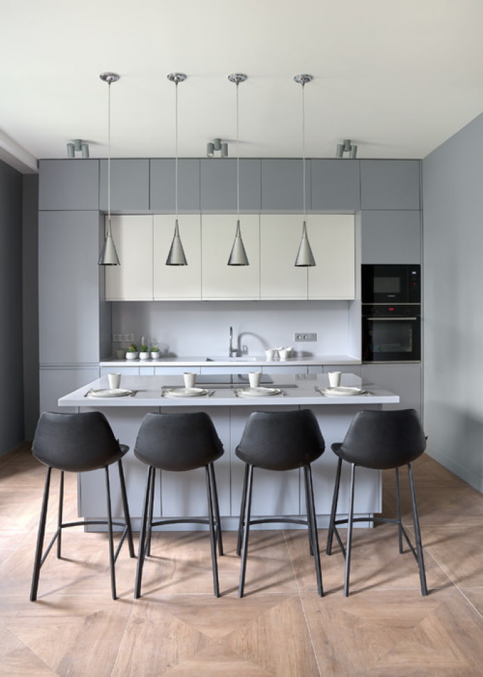 square kitchen with island