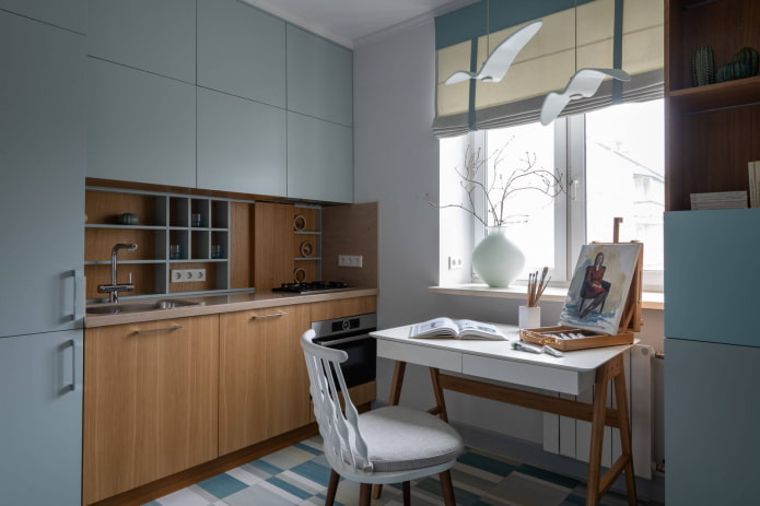 linear kitchen in a Khrushchev building