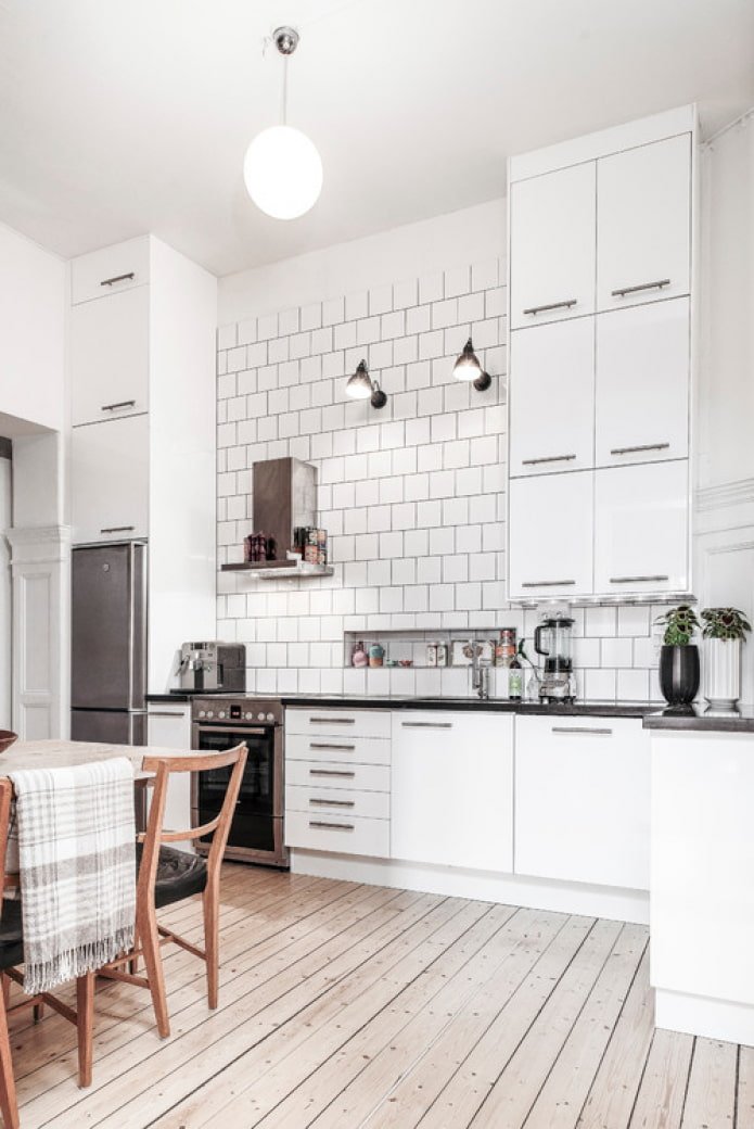 high kitchen in Scandi style
