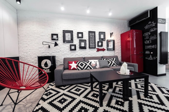 Kitchen combined with living room