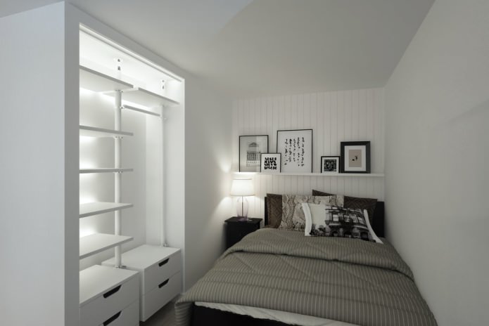 bedroom in a studio apartment of 33 sq. m.
