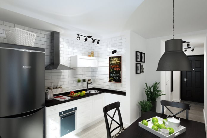 kitchen in a 33 sq. m. studio.