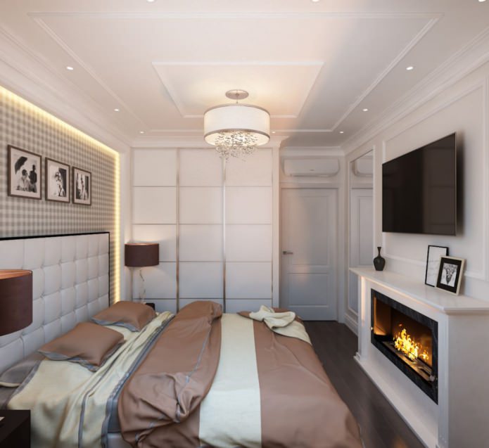 bedroom with a fireplace