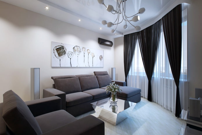 interior of a three-room apartment of 70 square meters