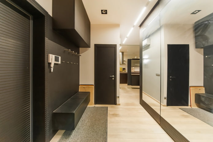 hallway design in the interior of an apartment of 70 square meters