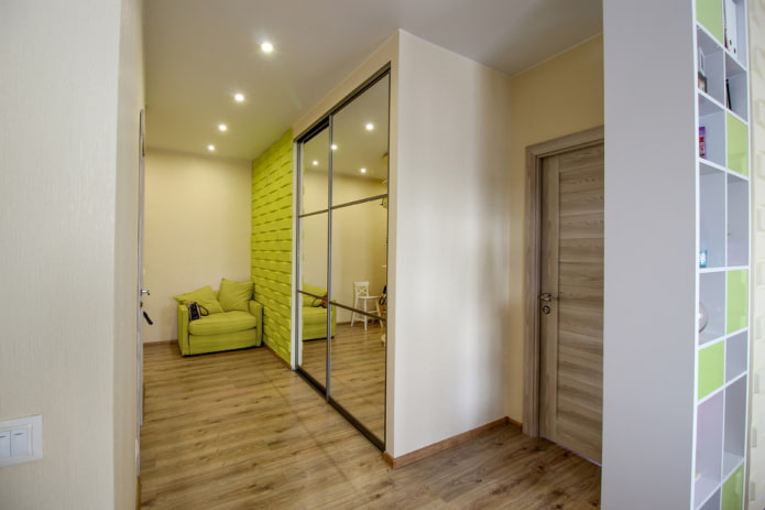 hallway design in the interior of an apartment of 70 square meters