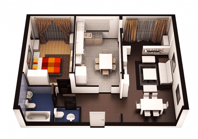 70 square meter apartment layout
