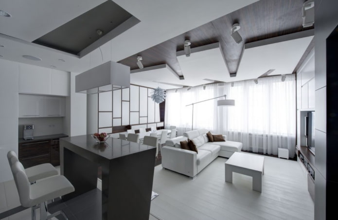 interior of a two-room apartment of 70 square meters