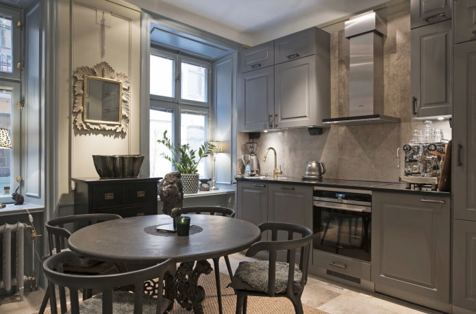 kitchen design in the interior of an apartment of 70 square meters