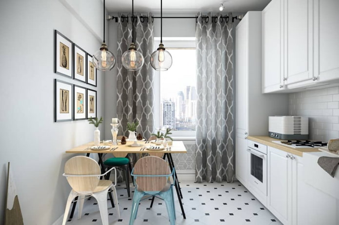 70 square meter apartment interior in Scandinavian style
