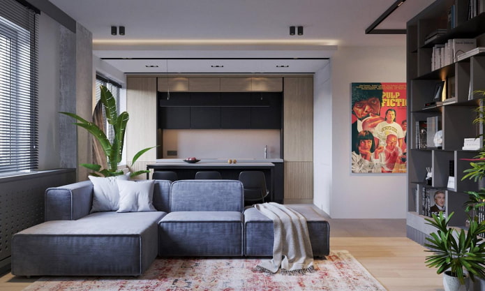 interior of a three-room apartment of 70 square meters