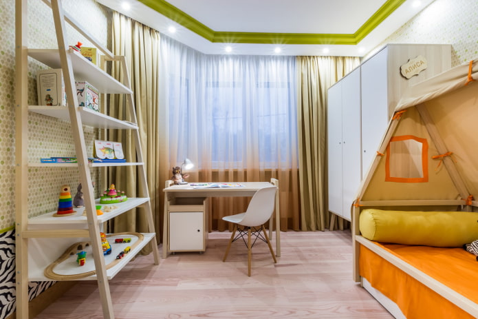 children's room design in the interior of an apartment of 70 square meters