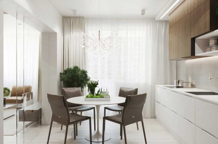 interior of a two-room apartment of 70 square meters