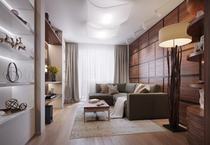 interior of a three-room apartment of 70 square meters