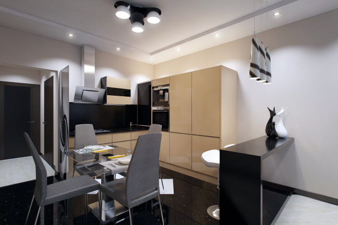 interior of a three-room apartment of 70 square meters
