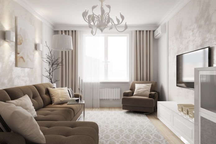 interior design of an apartment of 70 square meters