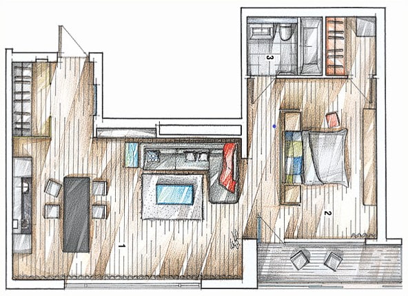 apartment layout 70 square meters