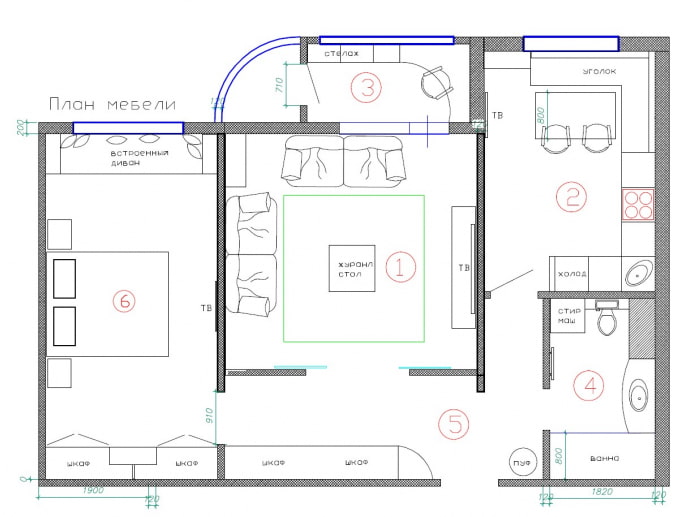 apartment layout 70 square meters