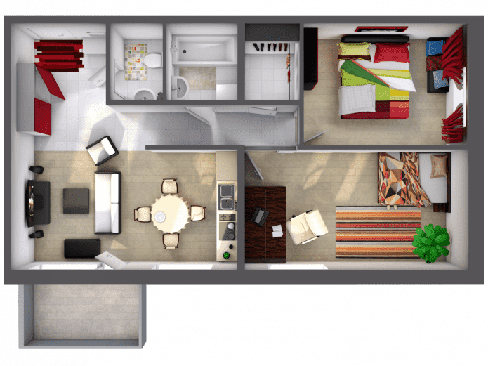 apartment layout 70 square meters