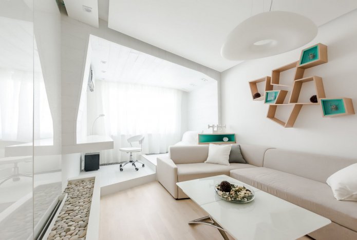 white sofa in the living room