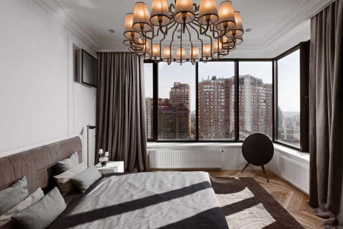 bedroom design in the interior of an apartment of 70 square meters