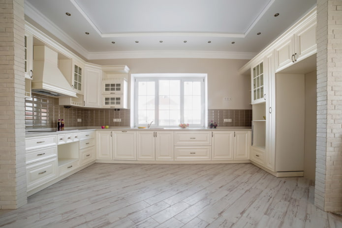 quartz vinyl tile in the kitchen