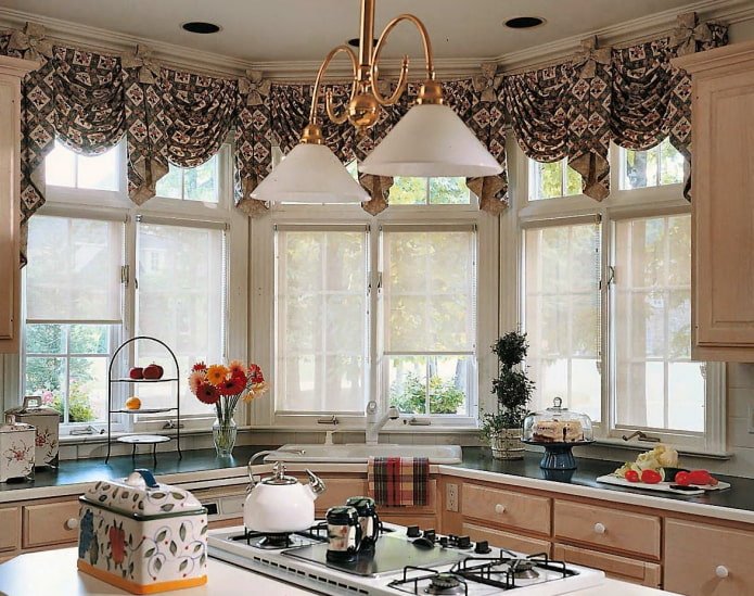 lambrequin tie in the kitchen interior