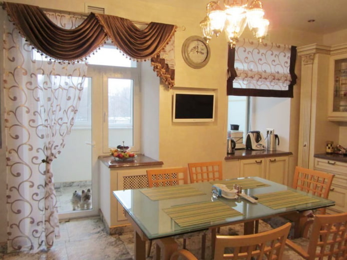 lambrequins in the kitchen interior