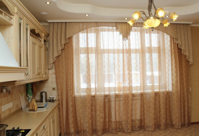 lambrequins in the kitchen interior