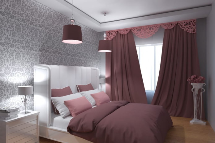 openwork lambrequin in the bedroom
